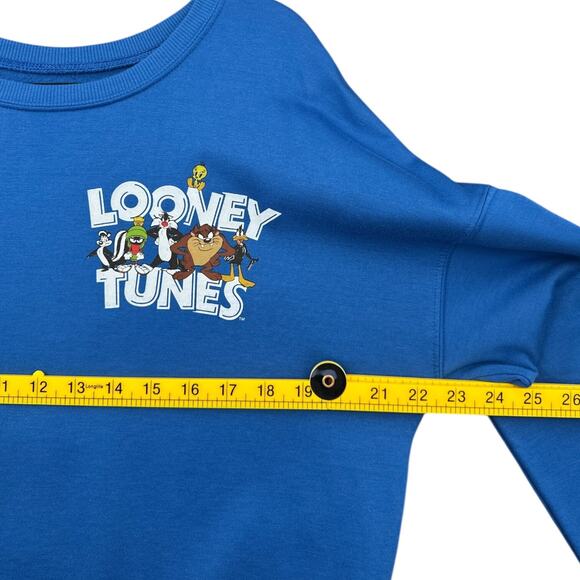 Looney Tunes Blue Looney Tunes Graphic Blue Color Crewneck Sweatshirt Medium - Picture 5 of 6